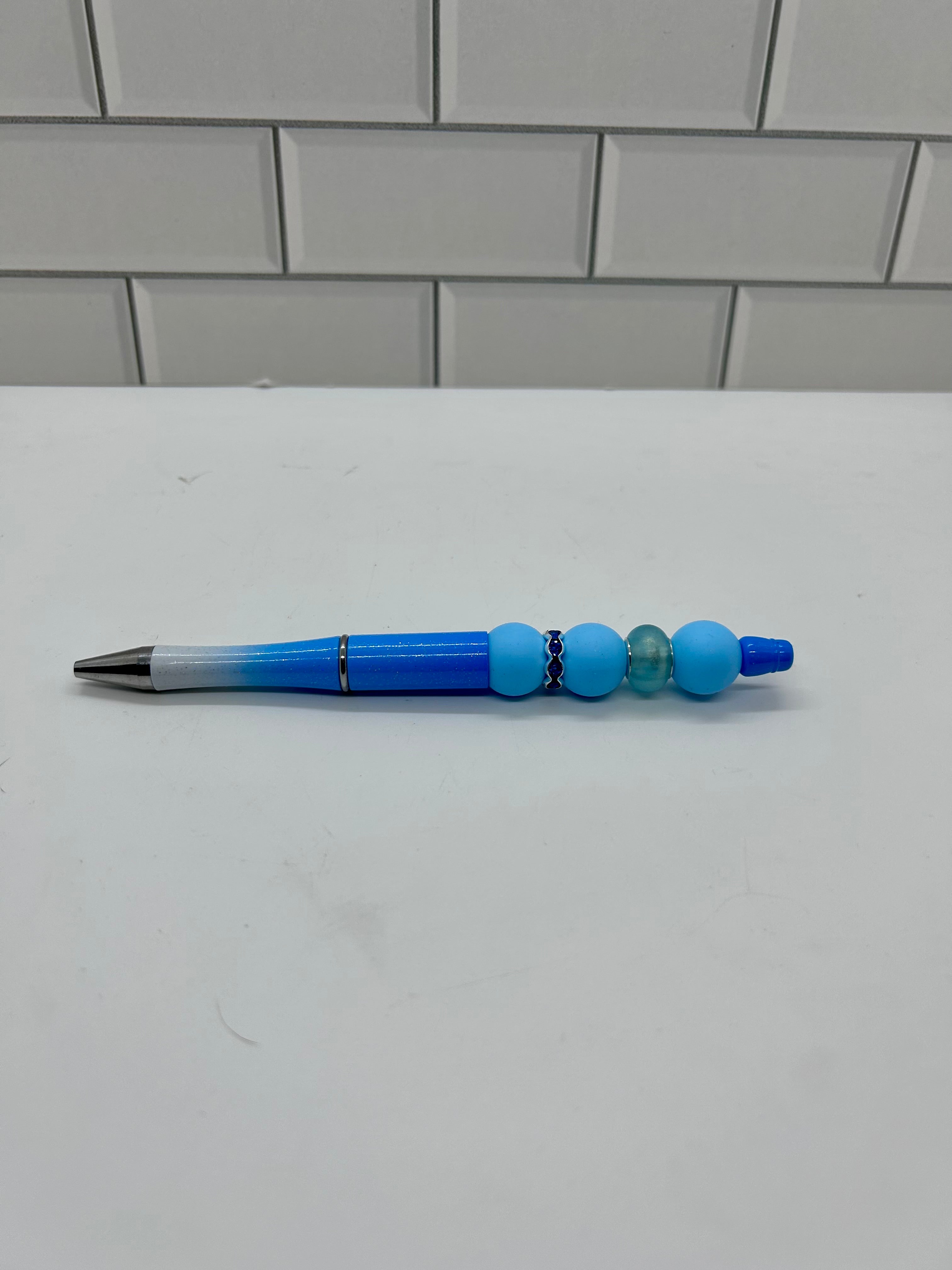 Stylo bille Ombré Blue en silicone perlé