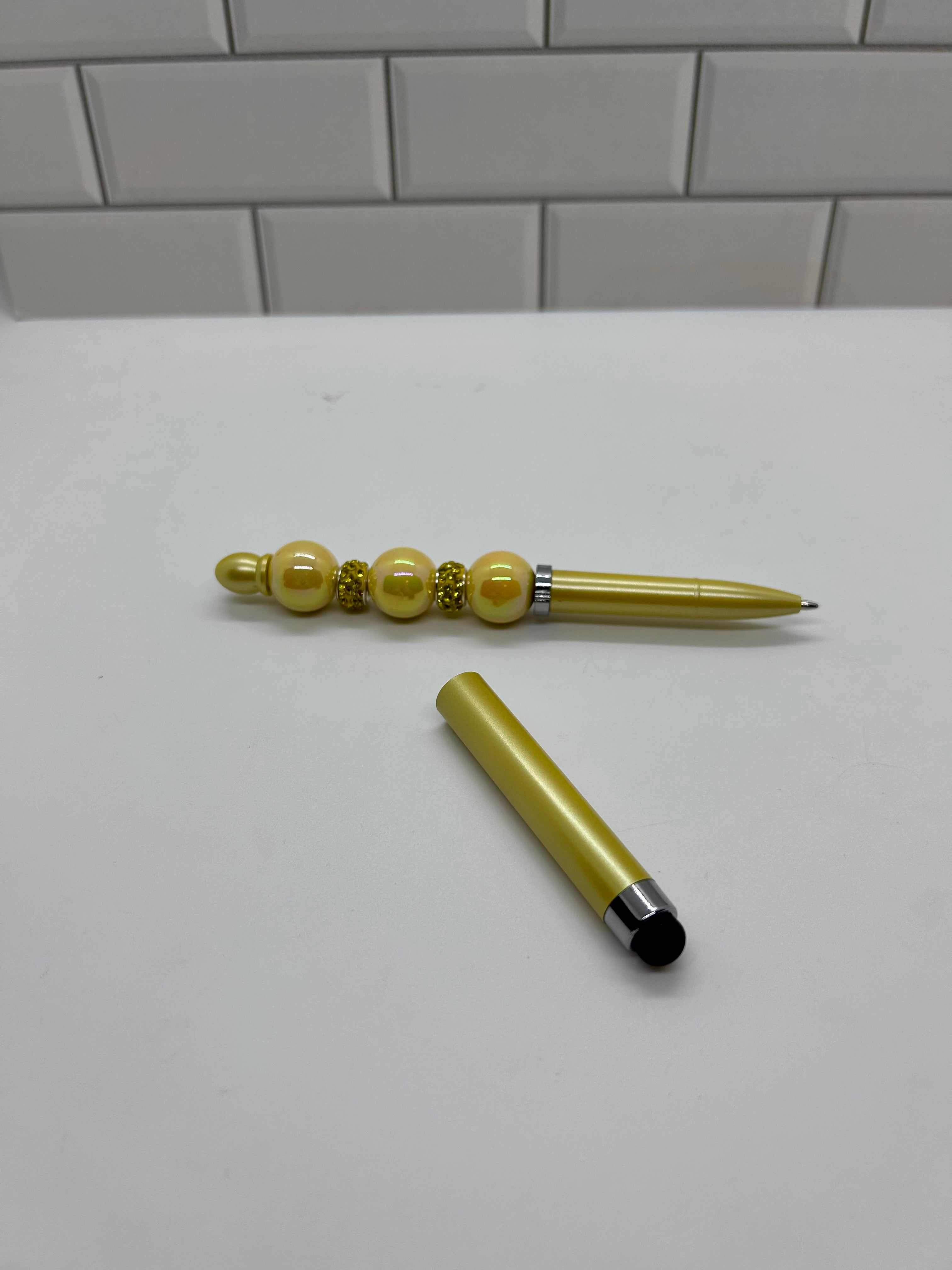 Stylet/Stylo Perlé – Acrylique Jaune