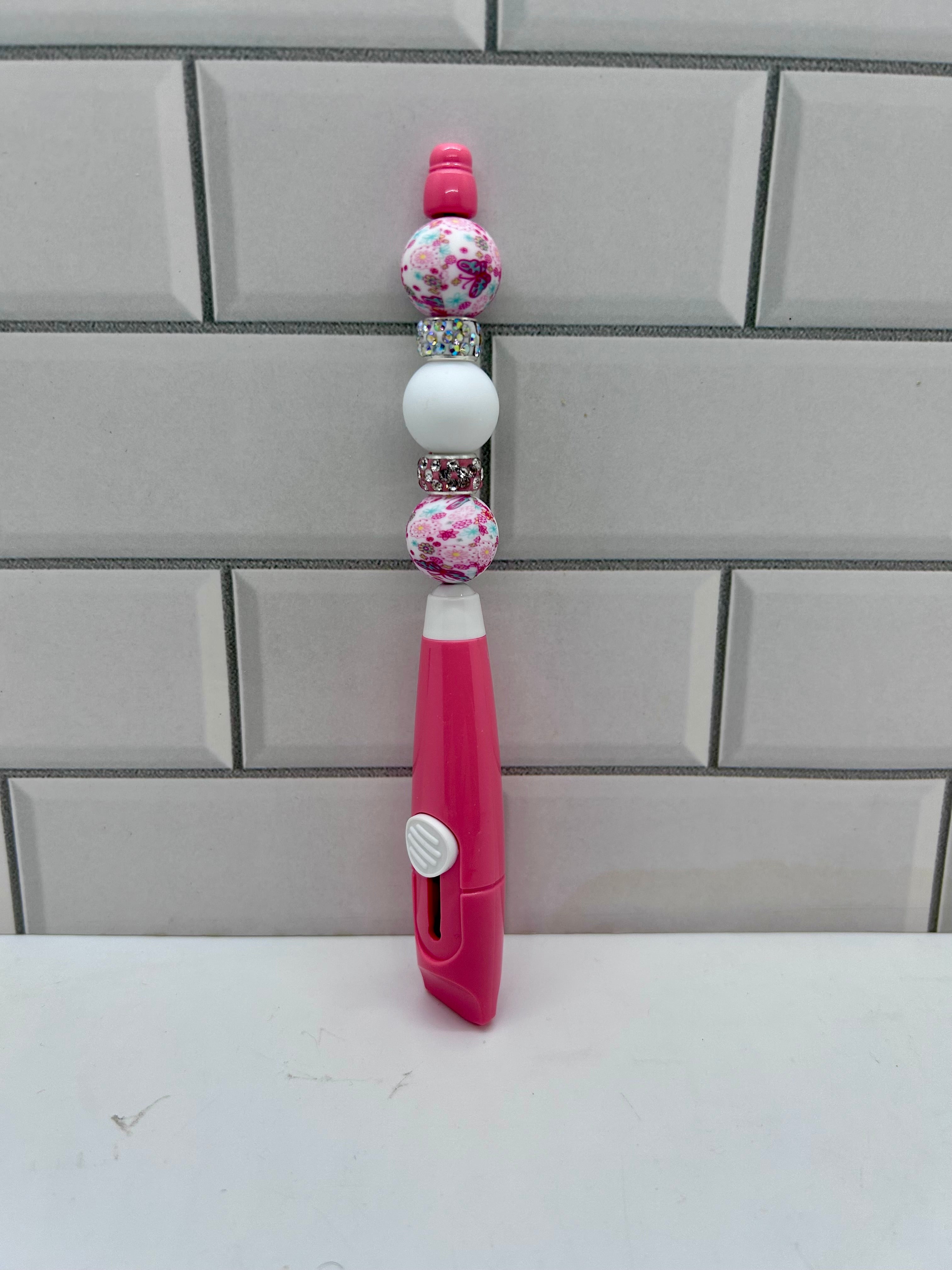 Beaded Box Cutter-Hot Pink Silicone