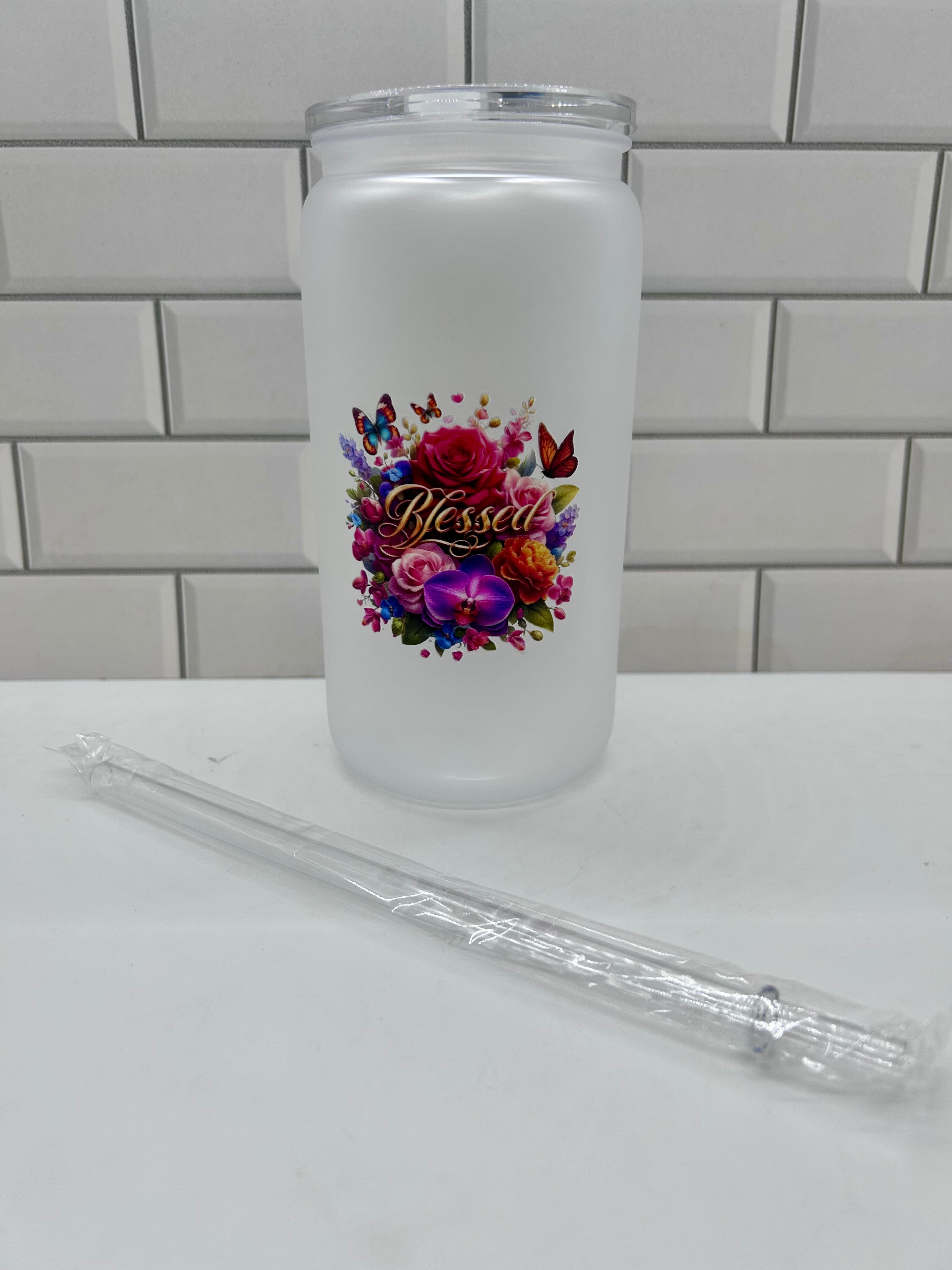 16 oz Acrylic Frosted Tumbler with Christian Theme