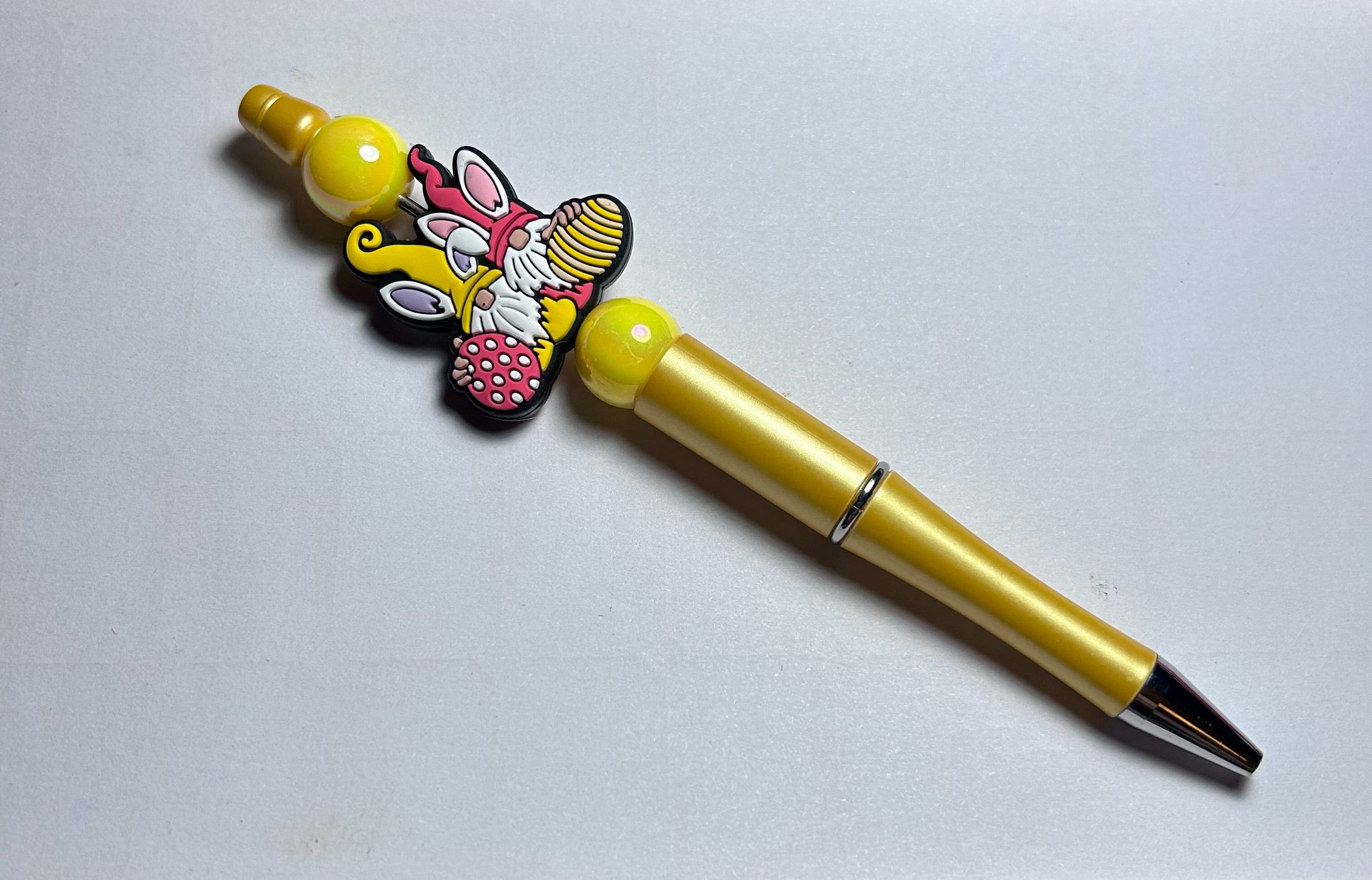 Easter Theme Beaded Ballpoint Pen-Yellow