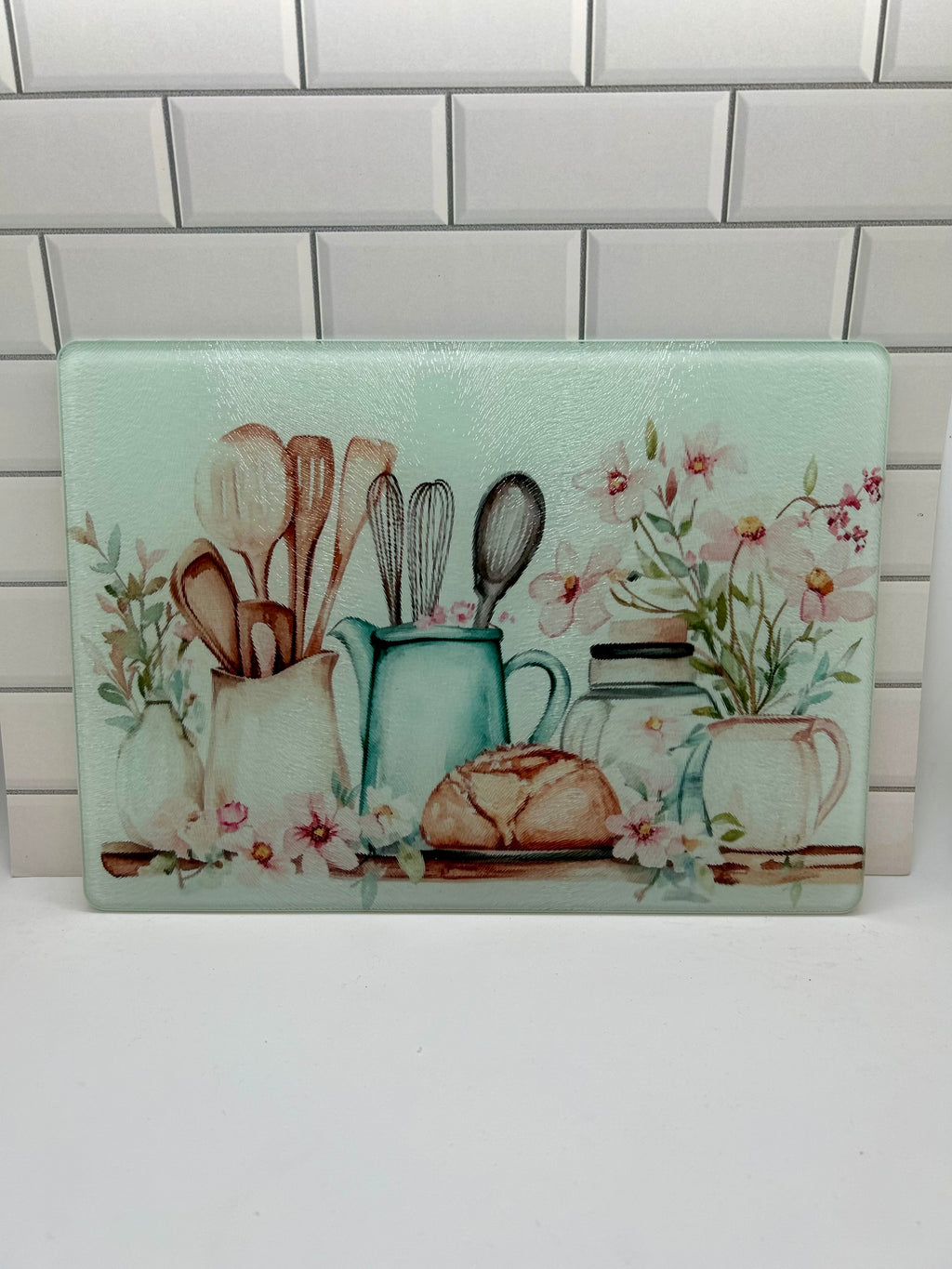 11x8 Glass Textured Sublimated Cutting Board with Beautiful Design