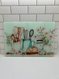 11x8 Glass Textured Sublimated Cutting Board with Beautiful Design
