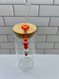 Beaded Straw Charm-Orange