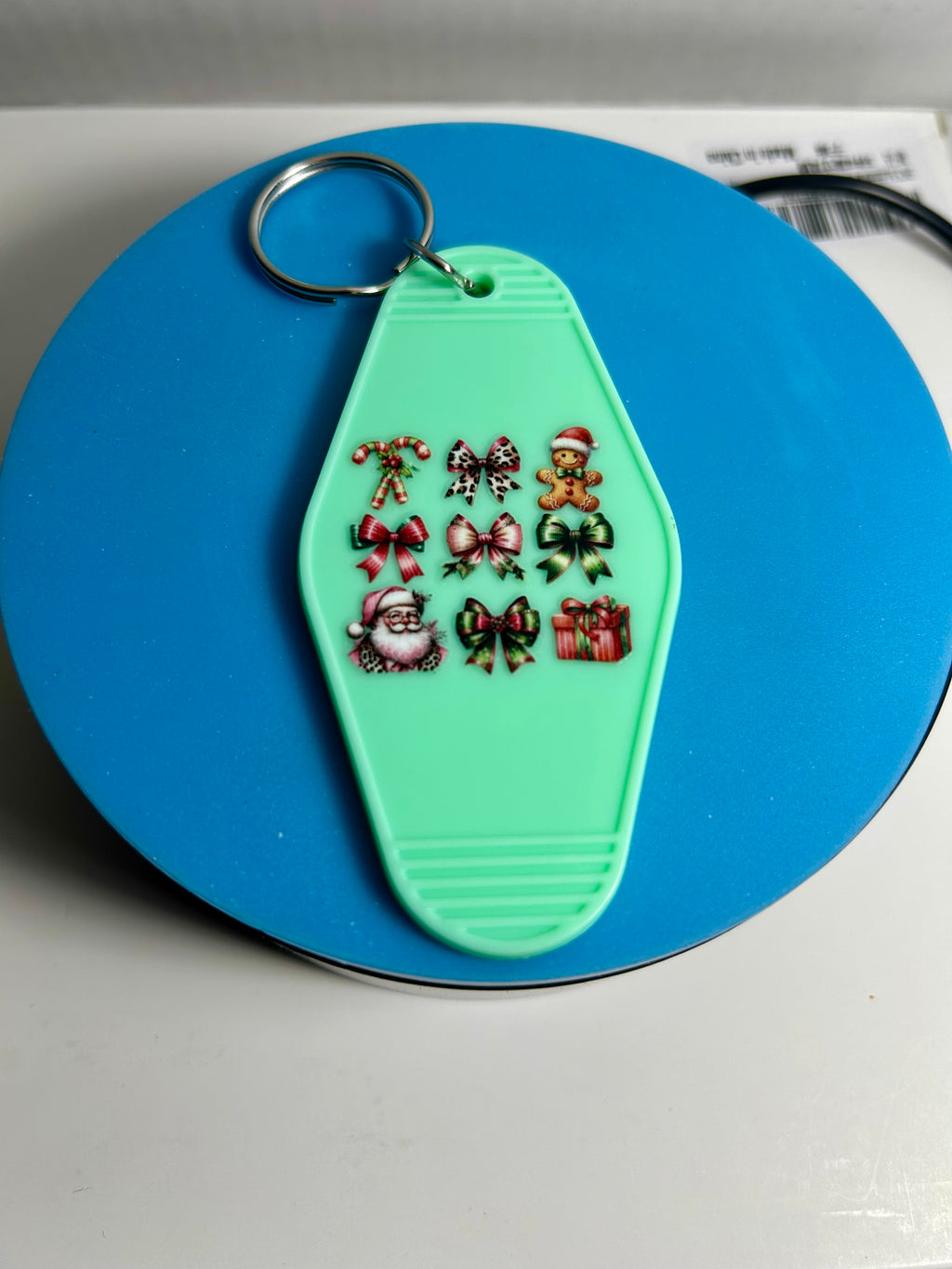 Porte-clés de motel de style rétro avec motif de Noël