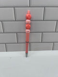 Beaded Salmon Ballpoint Pen-Acrylic & Silicone