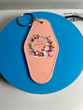 Retro Style Motel Keychain With Christmas Design