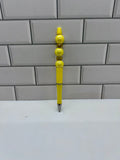 Stylo à bille perlé - Acrylique jaune