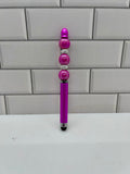 Beaded Stylus/Pen-Pink Acrylic