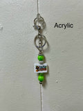 Acrylic Beaded Keychain with Christian Focal