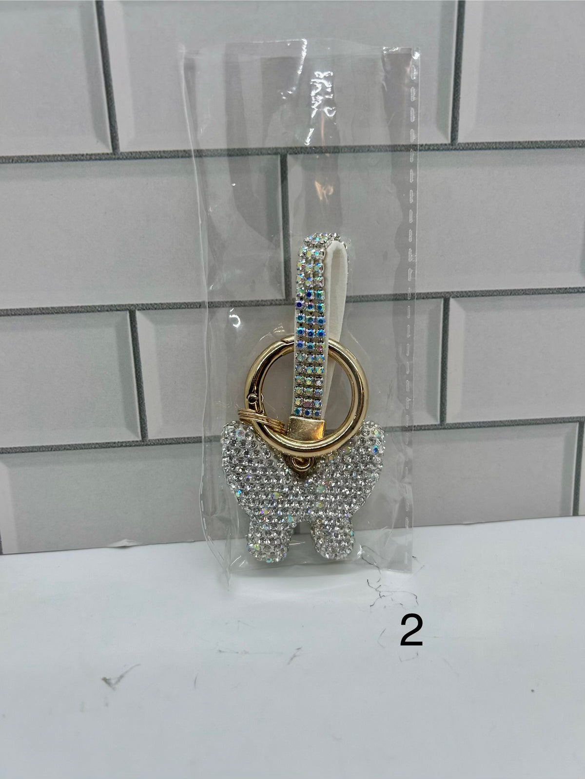 White Rhinestone Butterfly Charm