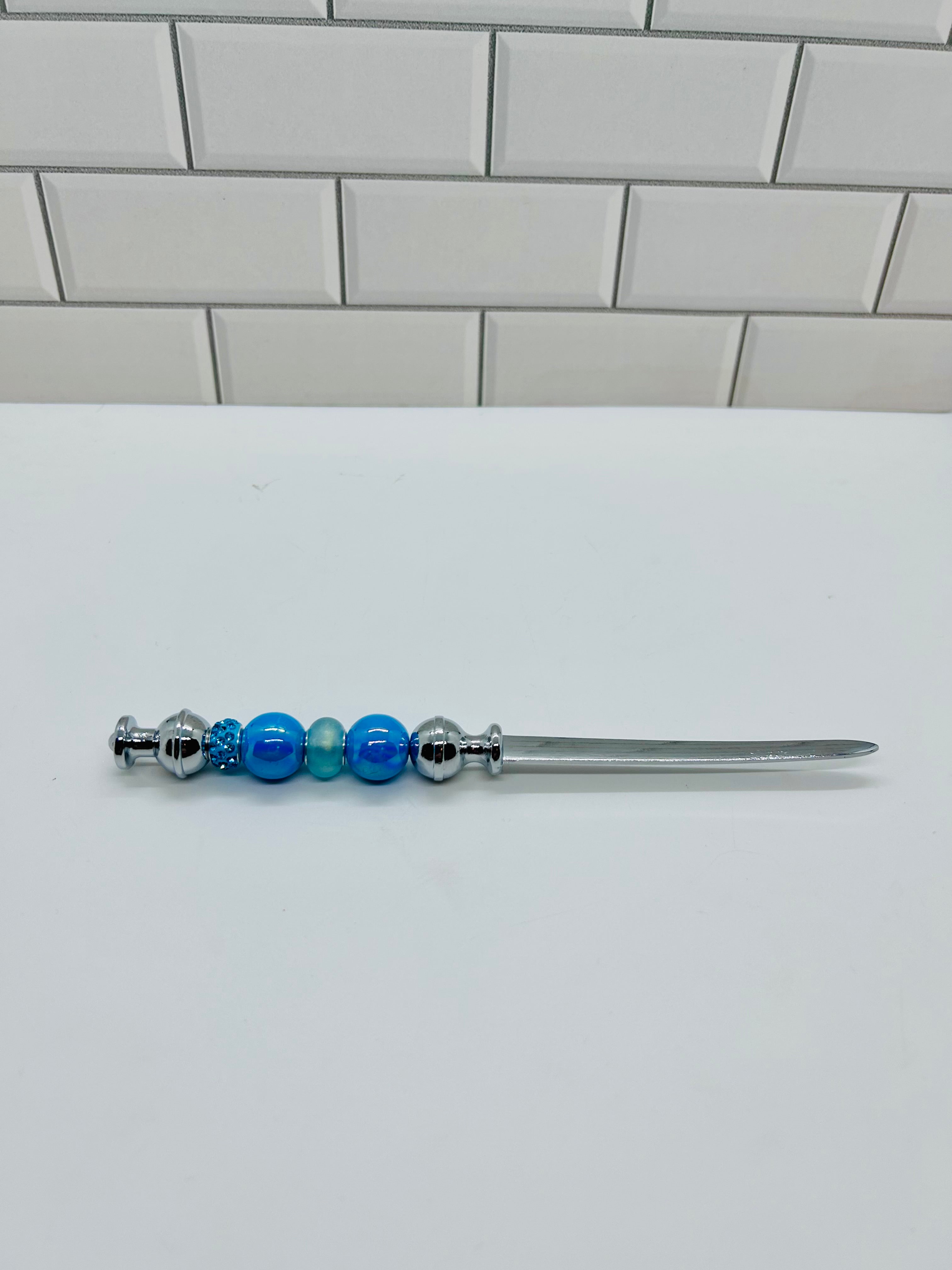 Beaded Letter Opener-Blue Acrylic