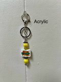 Acrylic Beaded Keychain with Christian Focal