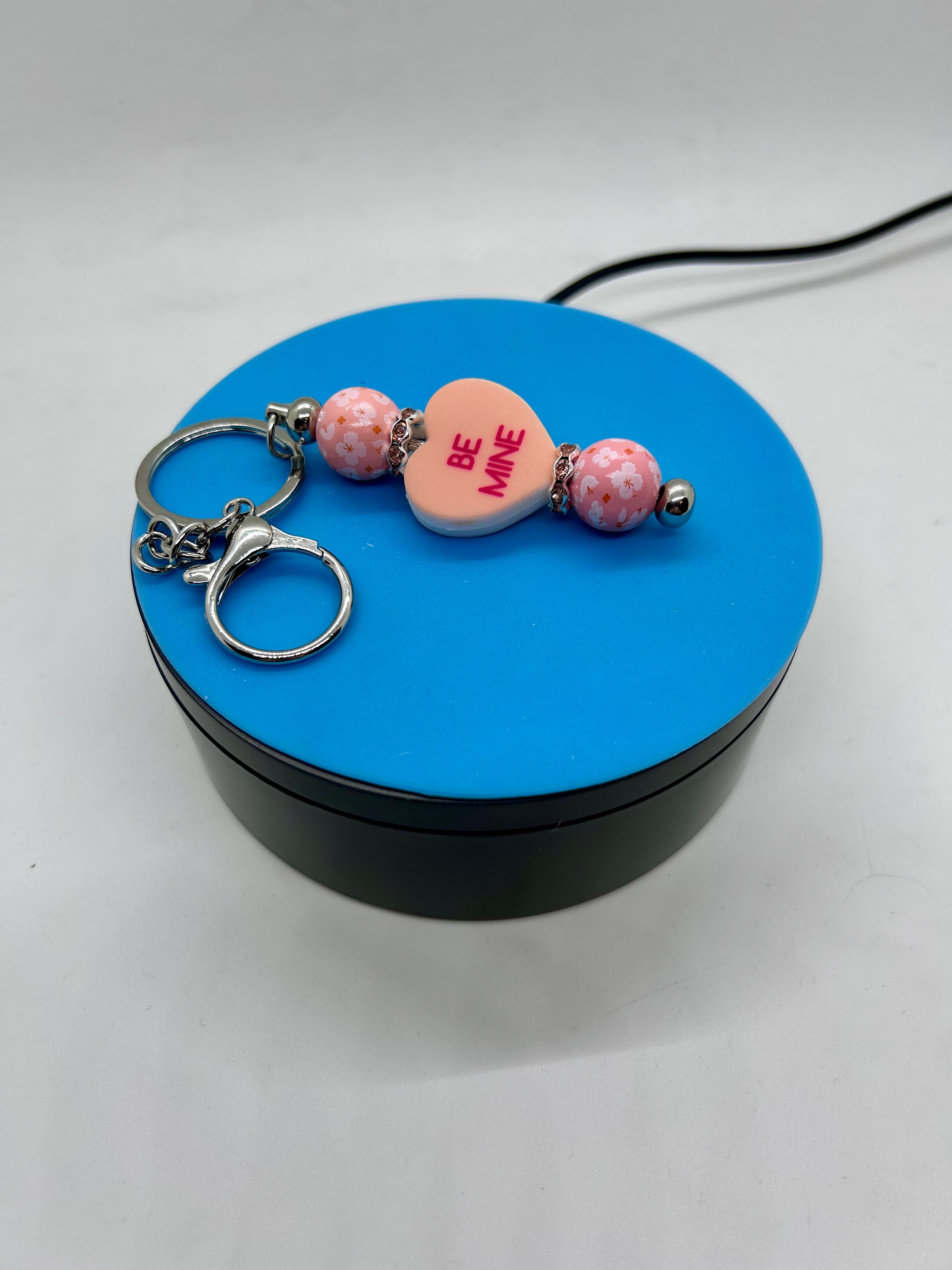 Porte-clés à perles thème Saint-Valentin