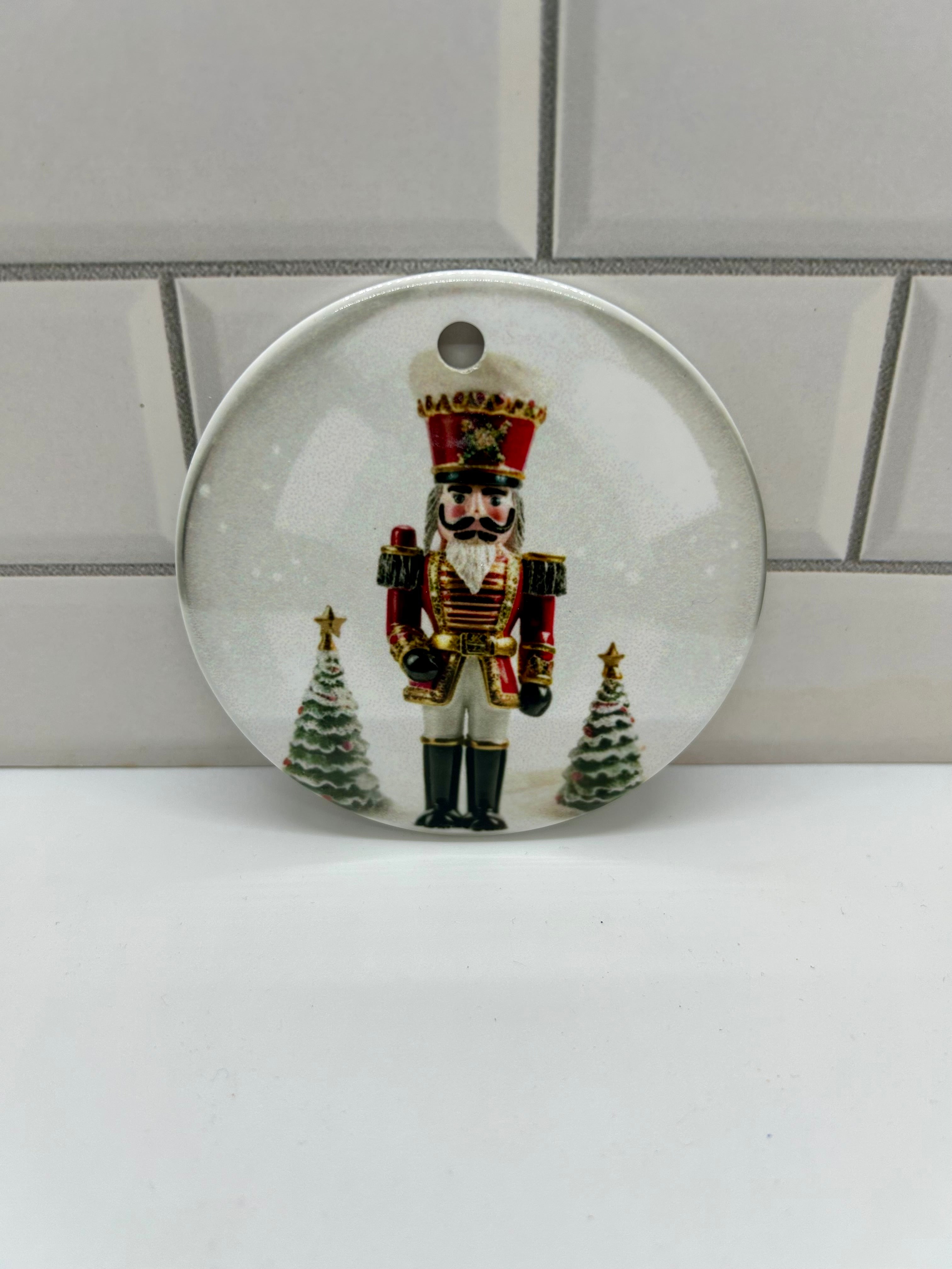 3x3 inch Ceramic Christmas Ornament featuring a Beautiful Design