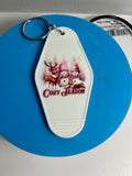 Retro Style Motel Keychain With Christmas Design