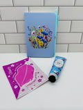 Lot de petits carnets A6 - Bleu avec motif floral