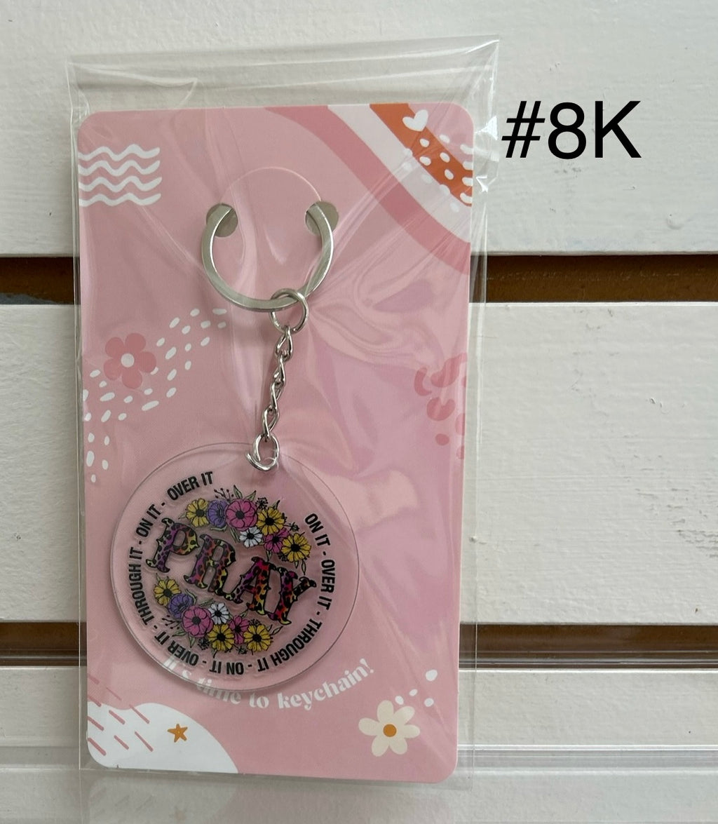 Trousse de porte-clés en acrylique avec un joli design – Comprend une lotion et un stylo à gel