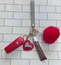 Wristlet Bling Keychain Bundle-Red with Almond Flavor