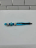 Stylos à bille perlés en acrylique sarcelle métallisé