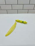 Metal Feather Beaded Bookmark-Yellow