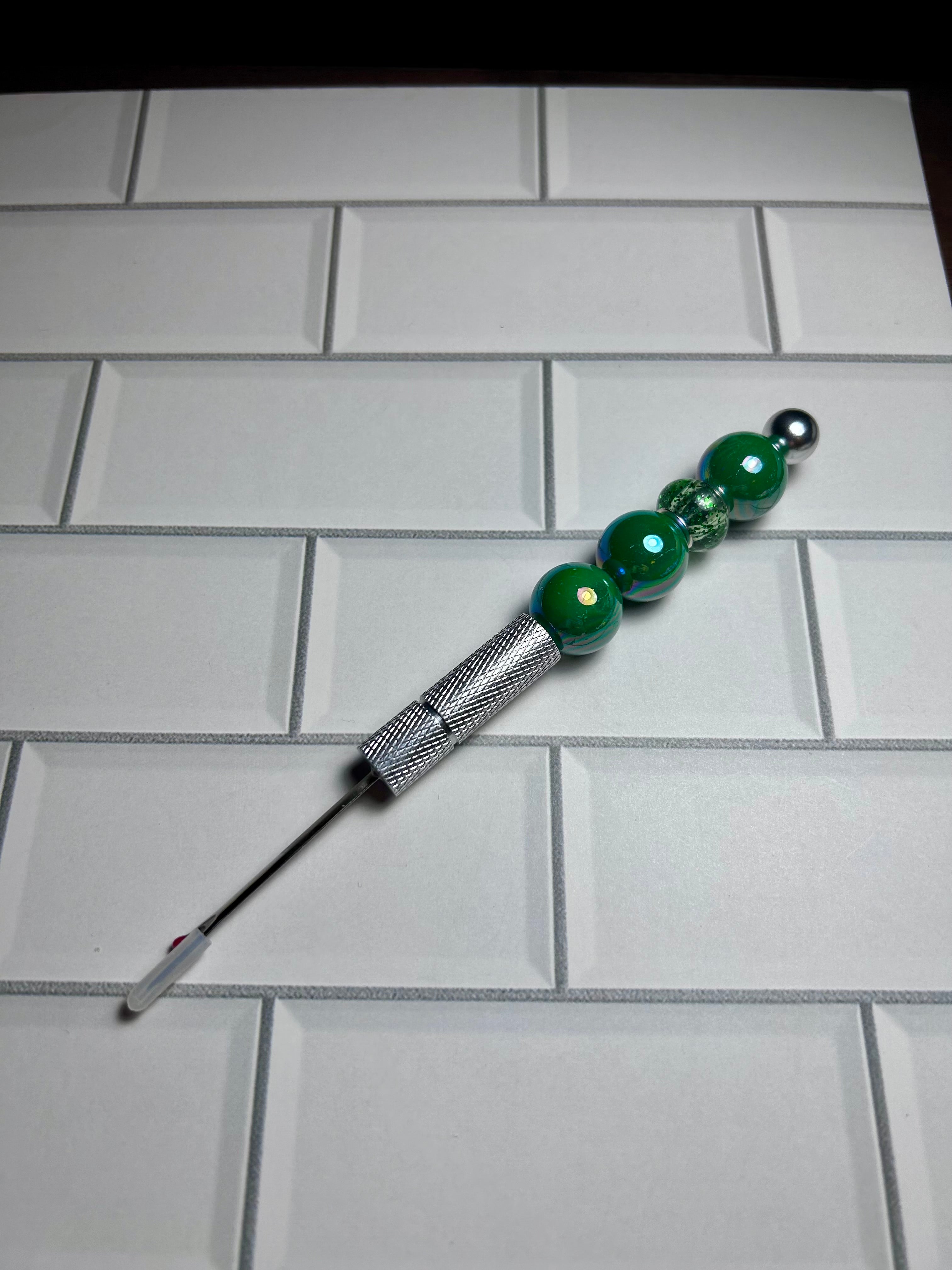Beaded Seam Rippers-Green Acrylic