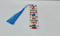 Acrylic Bookmark with Blue Colored Tassel, Bookish Theme