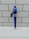 Beaded Ballpoint Pens-Blue with Graduation Theme