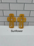 Acrylic  4 inch x 2.5 inch Jumbo Cross Paper Clips-Sunflower