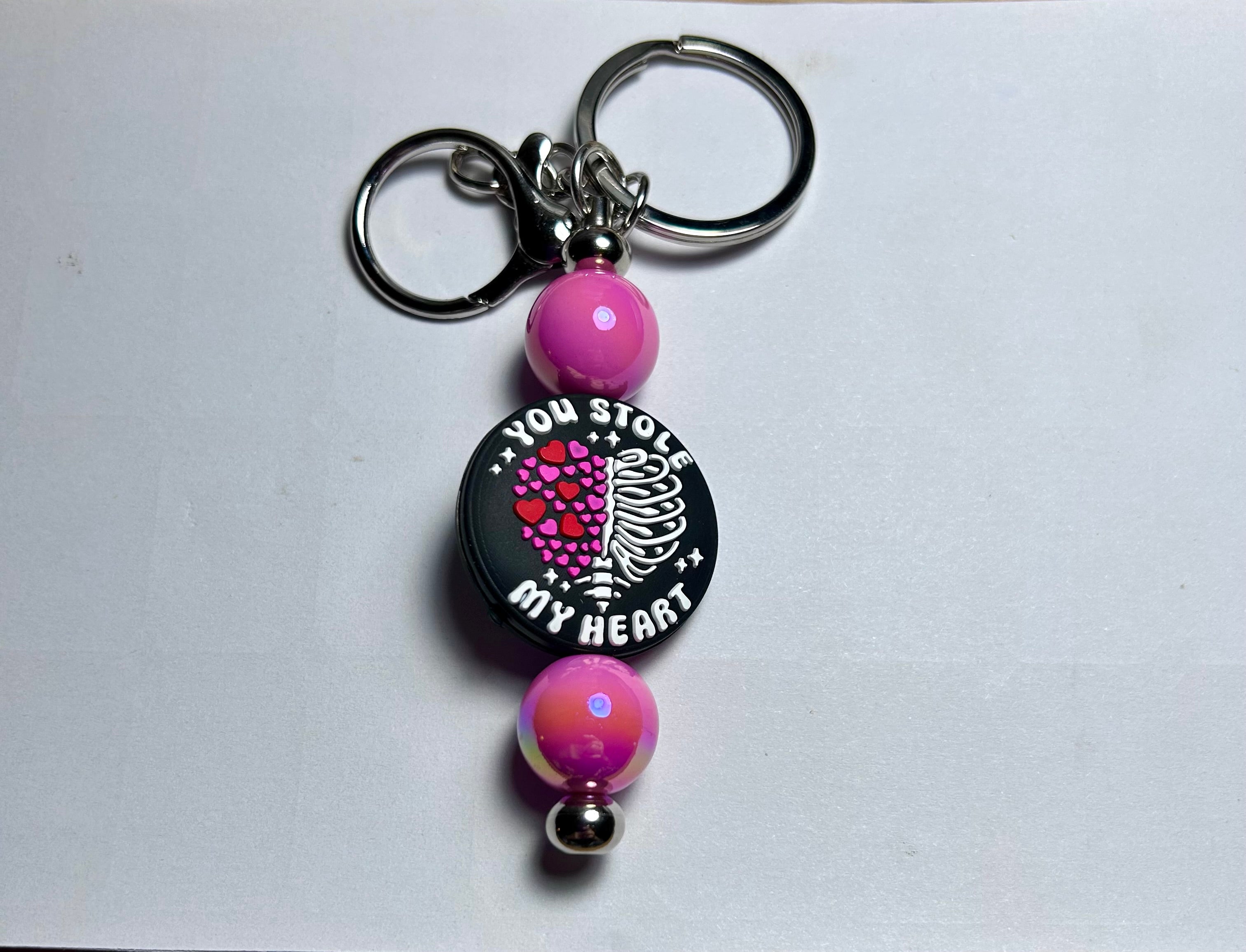 Valentines Day Theme Beaded Keychain