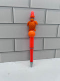 Beaded Orange Pen-With Turtle