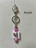 Acrylic Beaded Keychain with Christian Focal