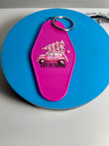 Retro Style Motel Keychain With Christmas Design