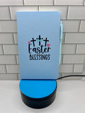 A5 Blank Lined Journal Featuring A beautiful Easter Design-Blue
