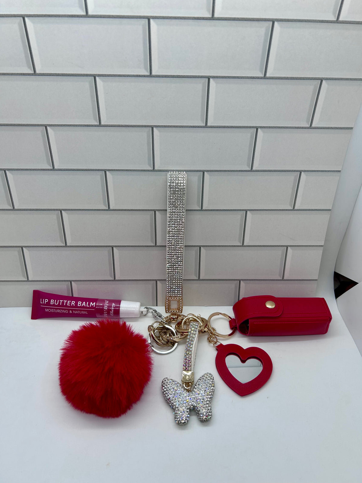Trousseau Bling Bracelet Porte-clés Rouge Saveur Cerise