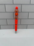 Rhinestone Beaded Ballpoint Pen-Orange (Rhinestone not perfect)