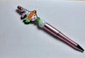 Stylo à bille perlé sur le thème de Pâques - Rose poudré/Blanc