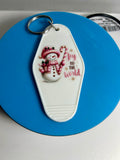 Retro Style Motel Keychain With Christmas Design