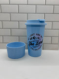 18 oz Hot/Cold Plastic Tumblers with Inspiration Design-Blue