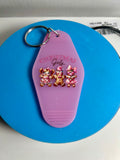 Retro Style Motel Keychain With Christmas Design