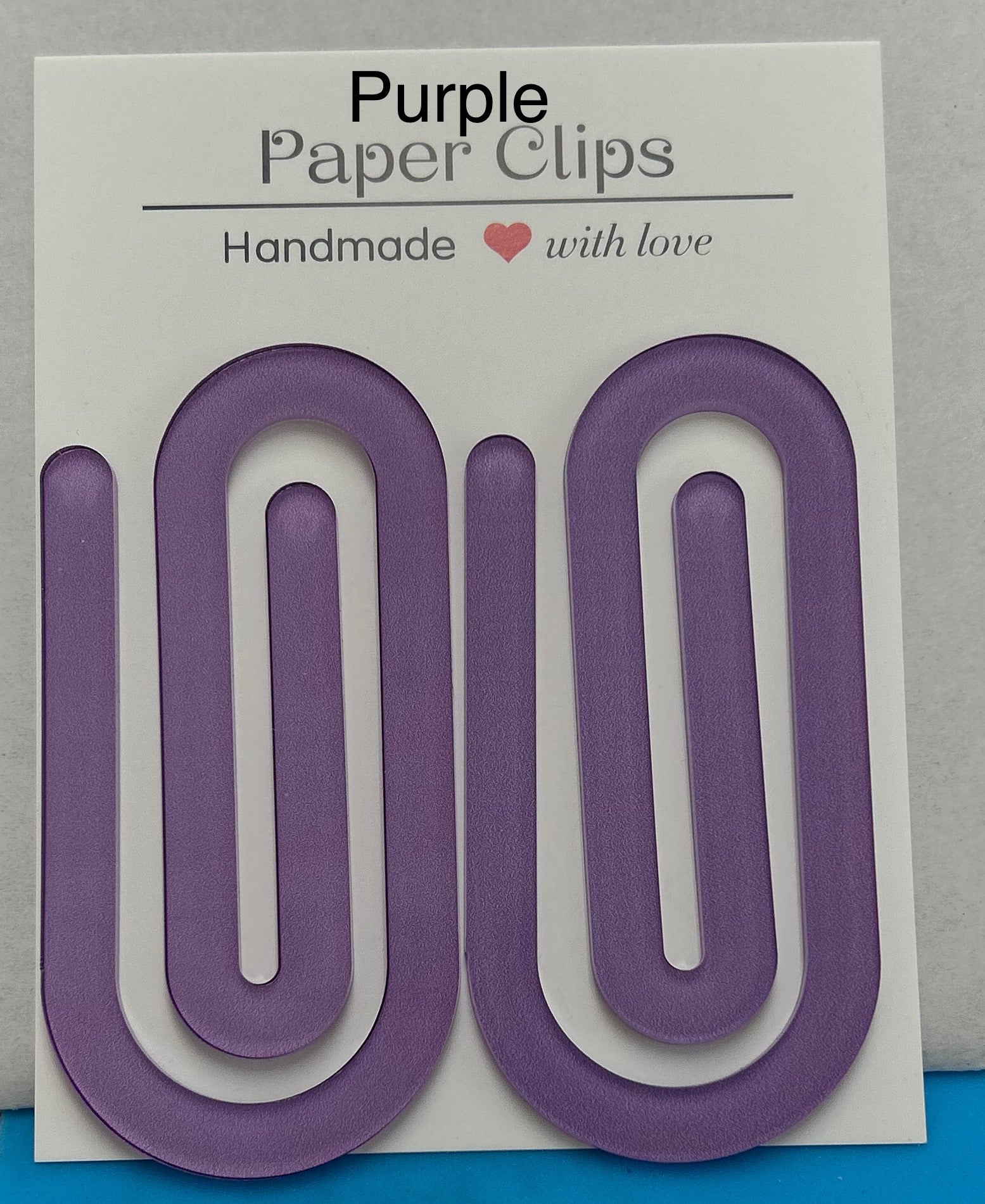 Acrylic 4inx2in Jumbo Paper Clips with Beautiful Design