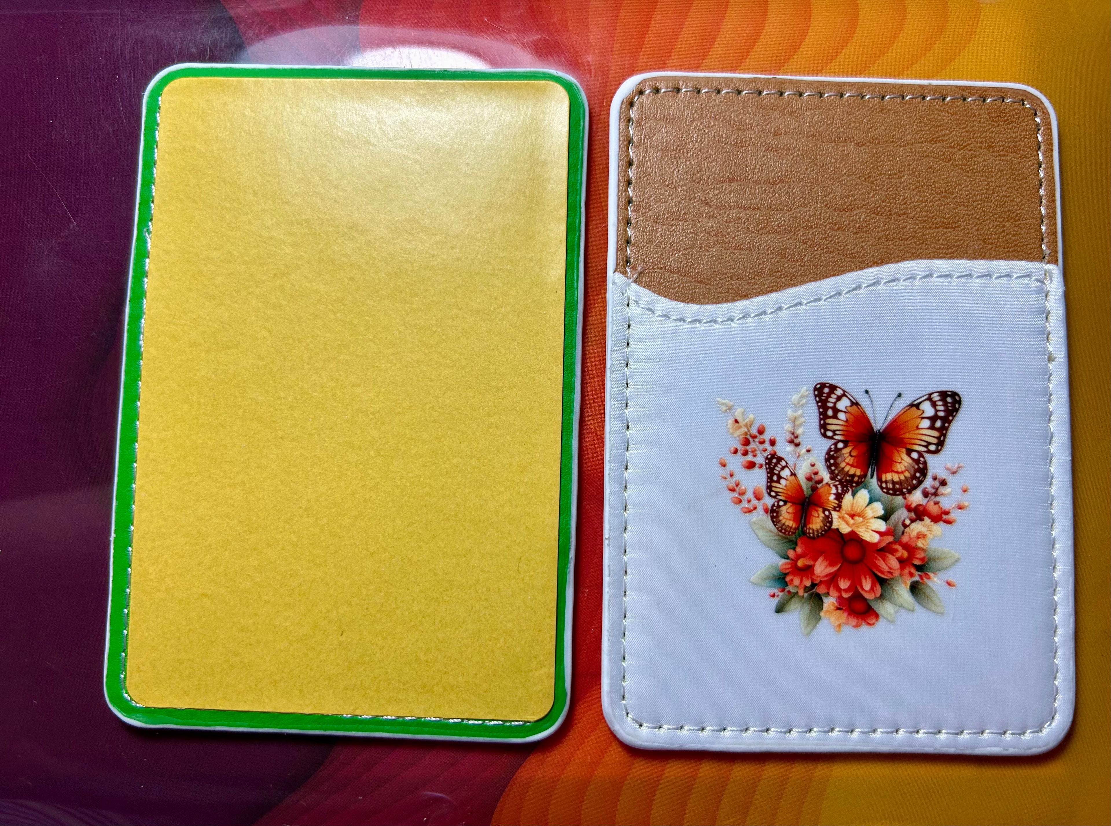 Support de carte de téléphone en cuir PU, porte-cartes adhésif