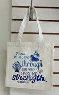 Canvas Mini Tote Bag With White Handles, Featuring a Beautiful Inspirational Design. 10x10 inches