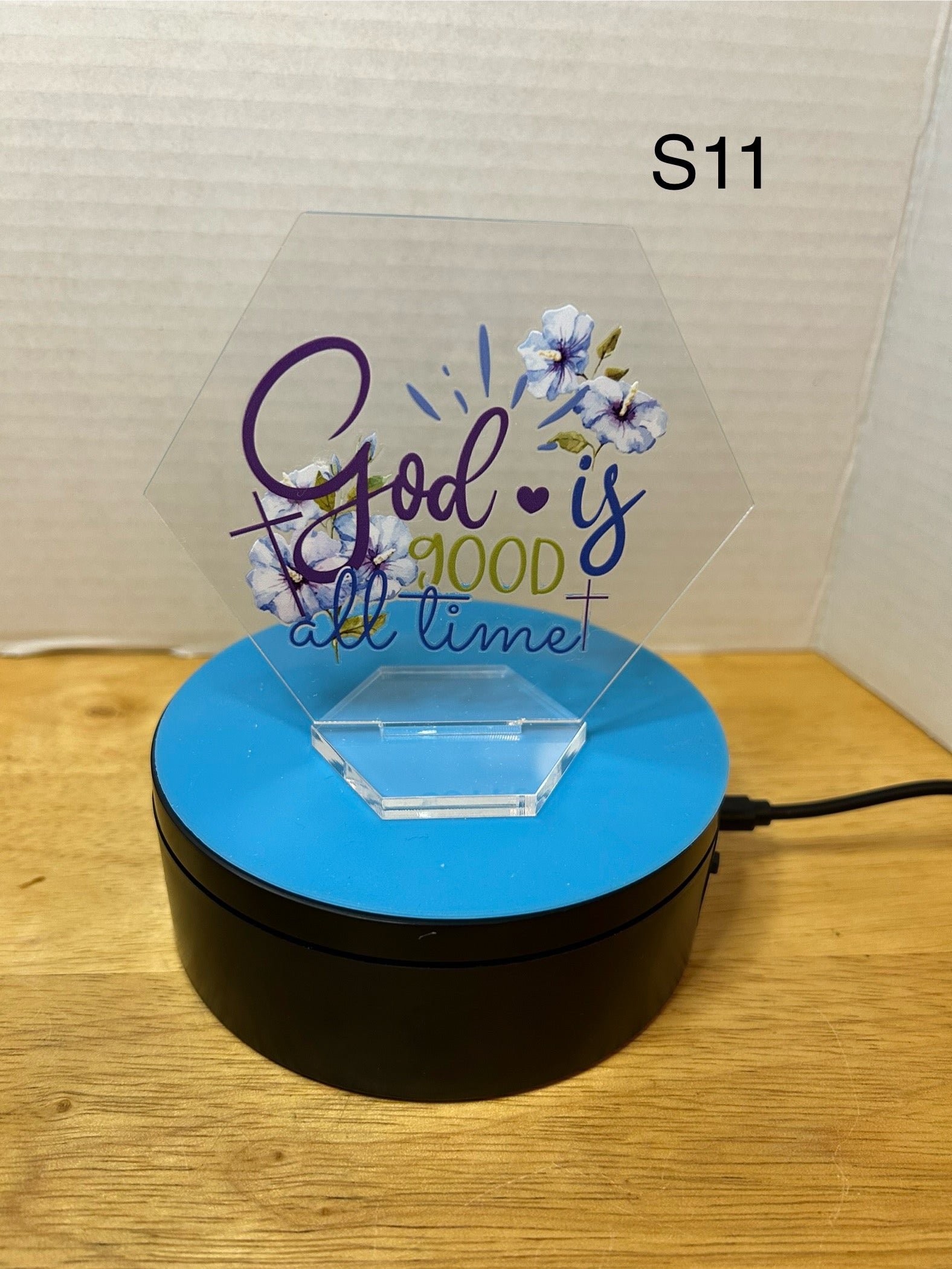 Acrylic Hexagon 4.5 Inch Sign featuring a Beautiful Design