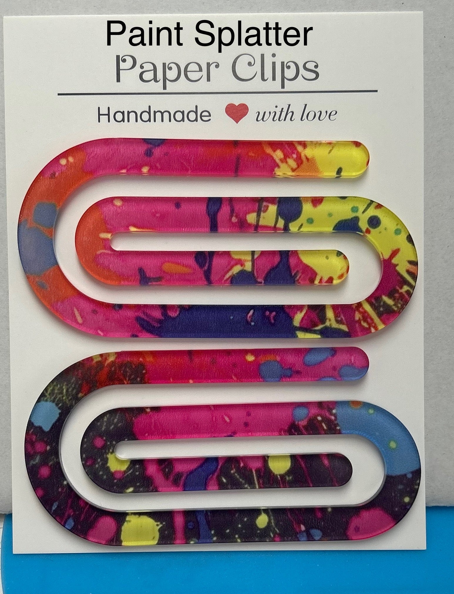 Acrylic 4inx2in Jumbo Paper Clips with Beautiful Design