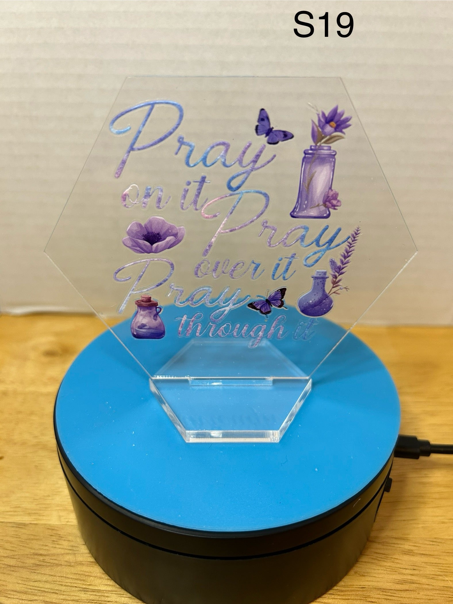 Panneau hexagonal en acrylique de 4,5 pouces avec un motif magnifique