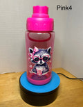 14 oz Plastic Water Bottle with Handle and Screw on Lid featuring a Beautiful Design