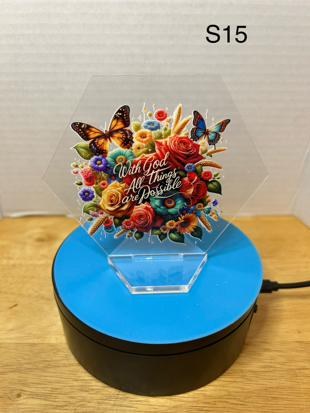 Acrylic Hexagon 4.5 Inch Sign featuring a Beautiful Design