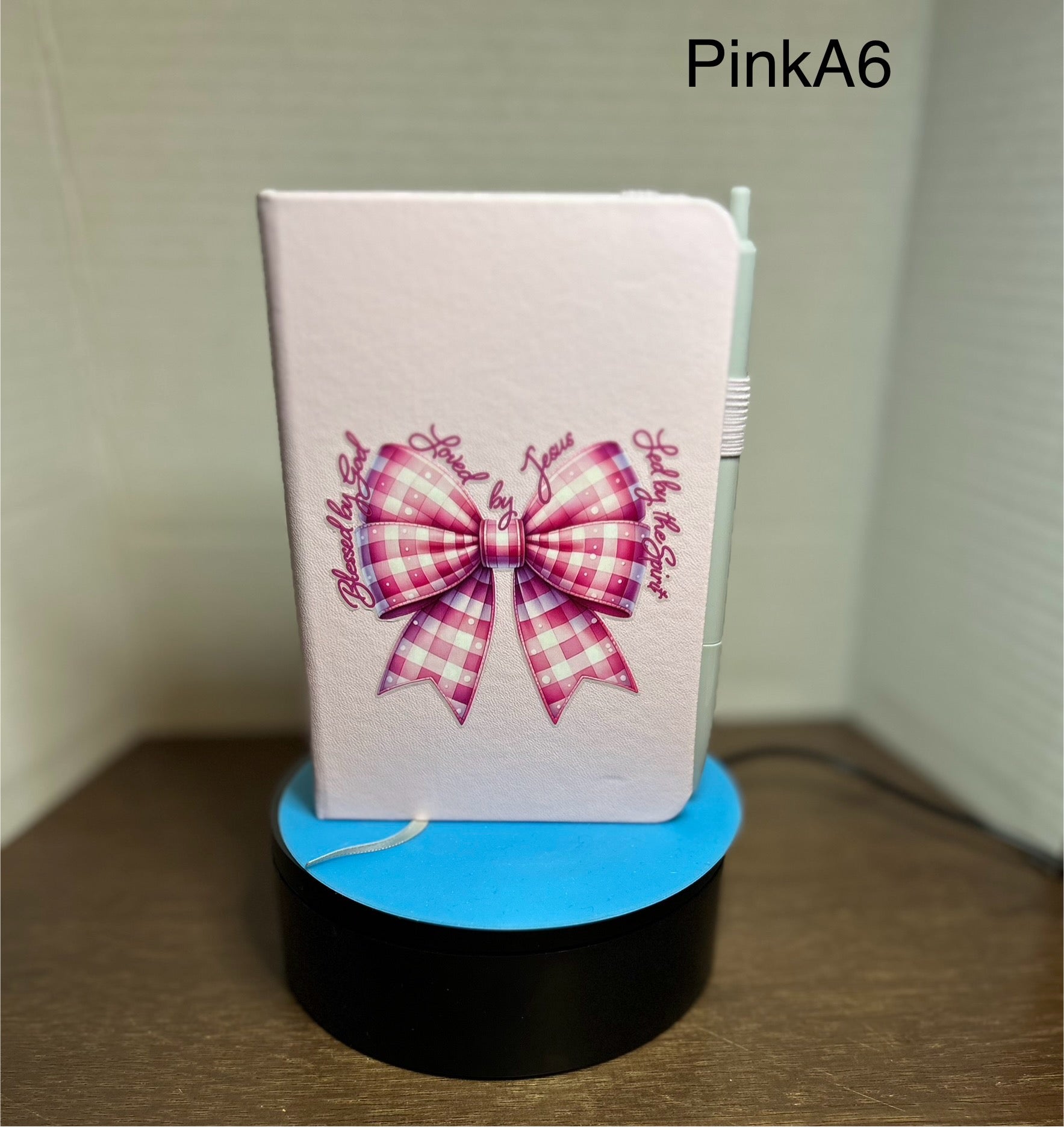 A6 Blank Lined Journal Featuring A beautiful Bow Design-Pink