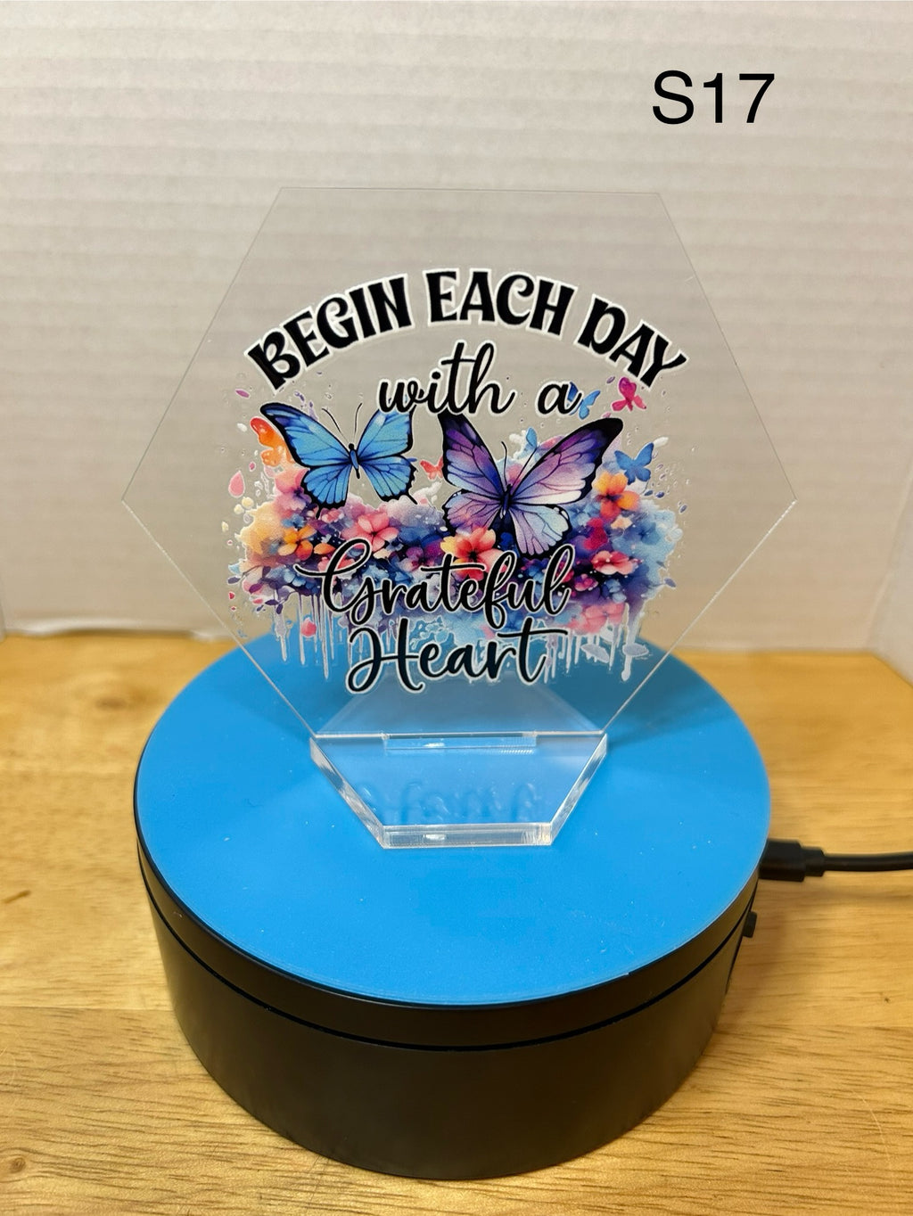 Acrylic Hexagon 4.5 Inch Sign featuring a Beautiful Design